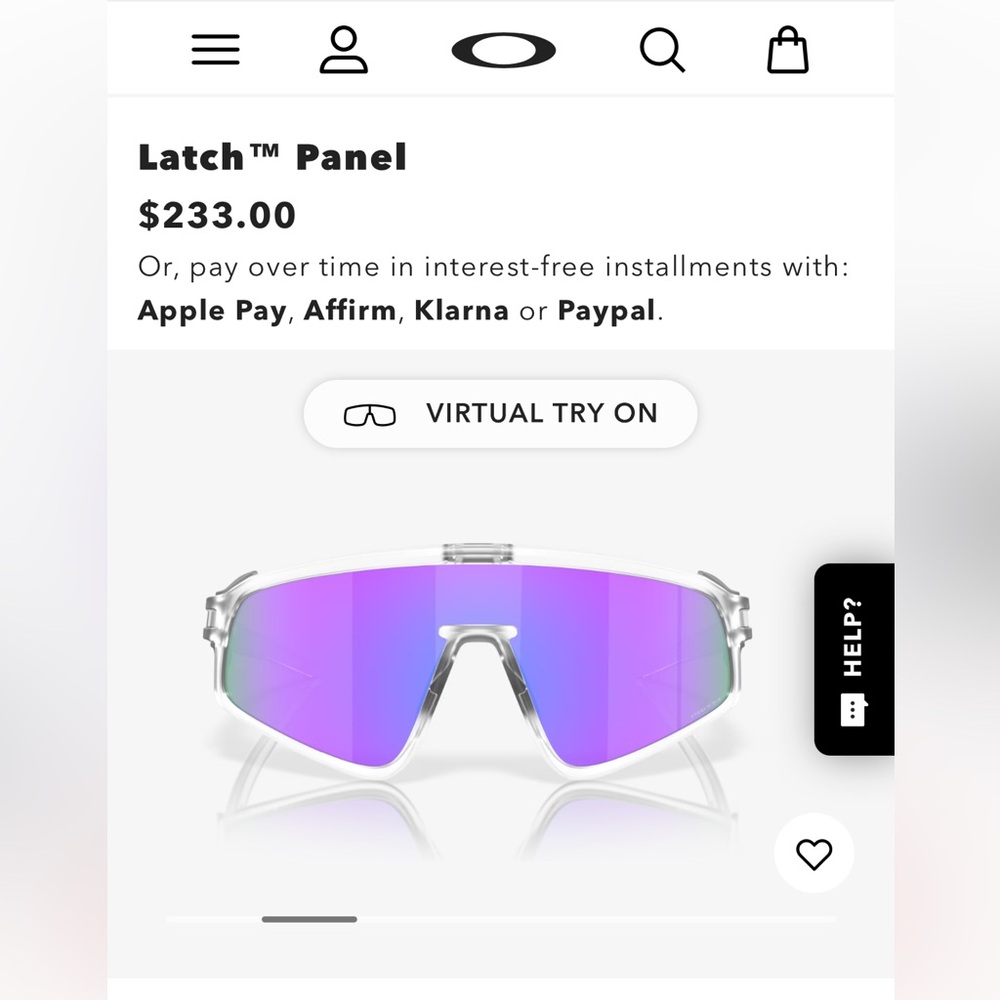 Oakley Latch Panel Prizm Violet Lenses with Matte Clear Frame